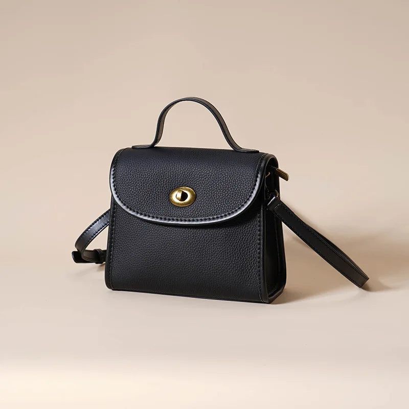 Pebbled Leather Top Handle Crossbody