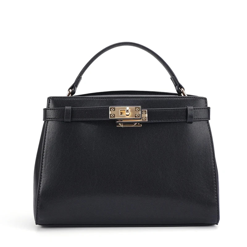 Cream Belted Satchel Bag