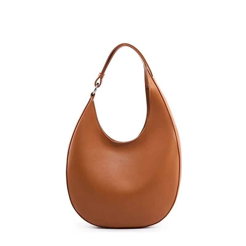 Half Moon Leather Shoulder Bag