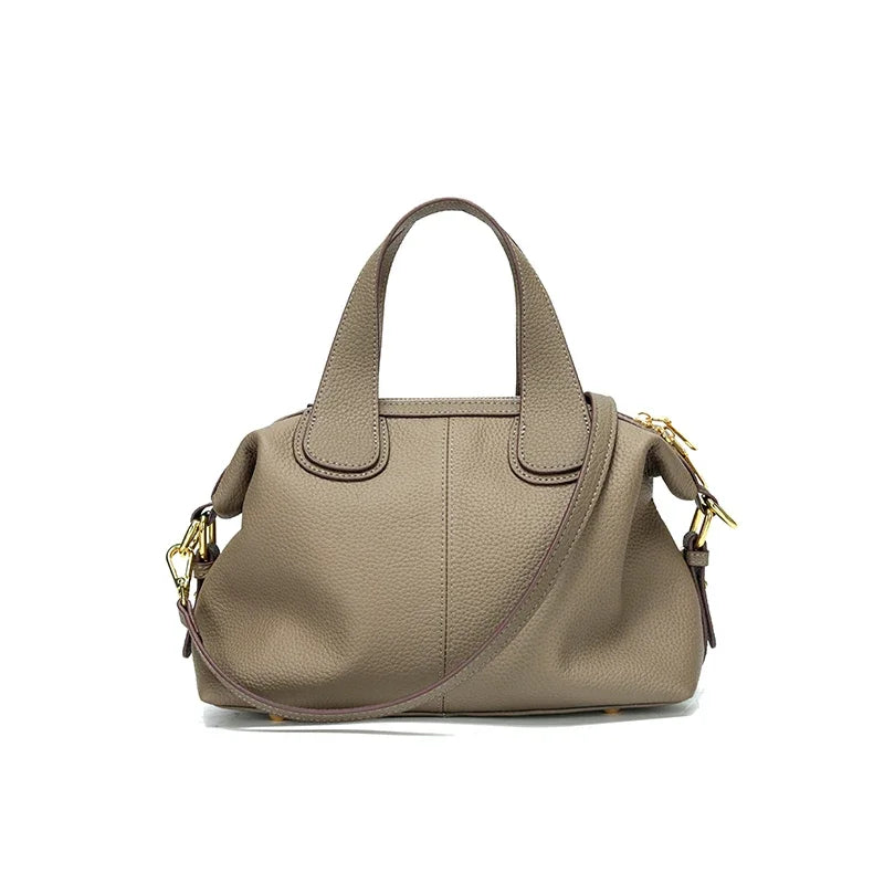 Sage Pebbled Leather Crossbody Satchel