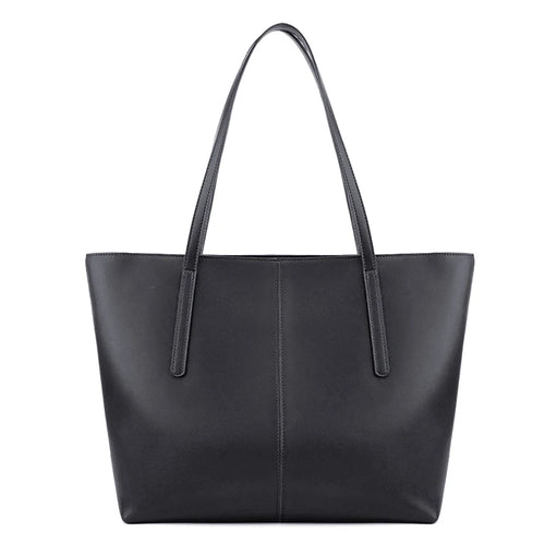 Beige Leather Shopper Tote