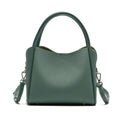 Ivory Pebbled Leather Top-Handle Crossbody Bag