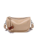 Bead Charm Leather Crossbody Bag