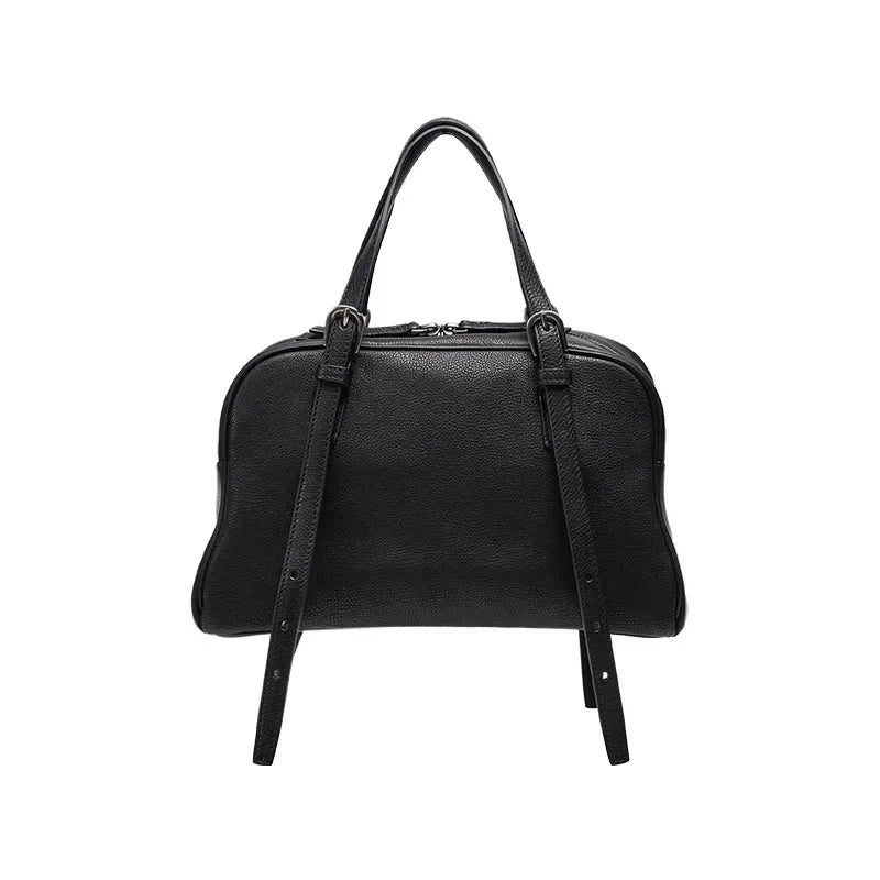 Mocha Leather Dome Satchel