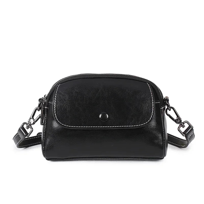 Brown Leather Phone Crossbody Bag