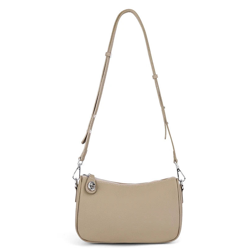 Black Pebbled Leather Baguette Bag