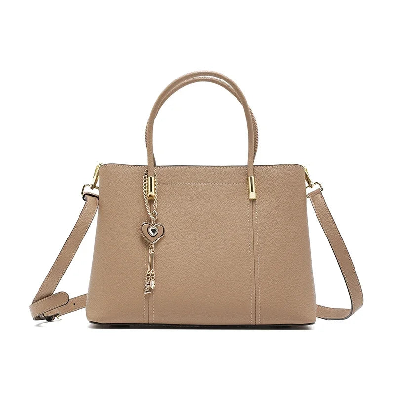Caramel Leather Charm Tote