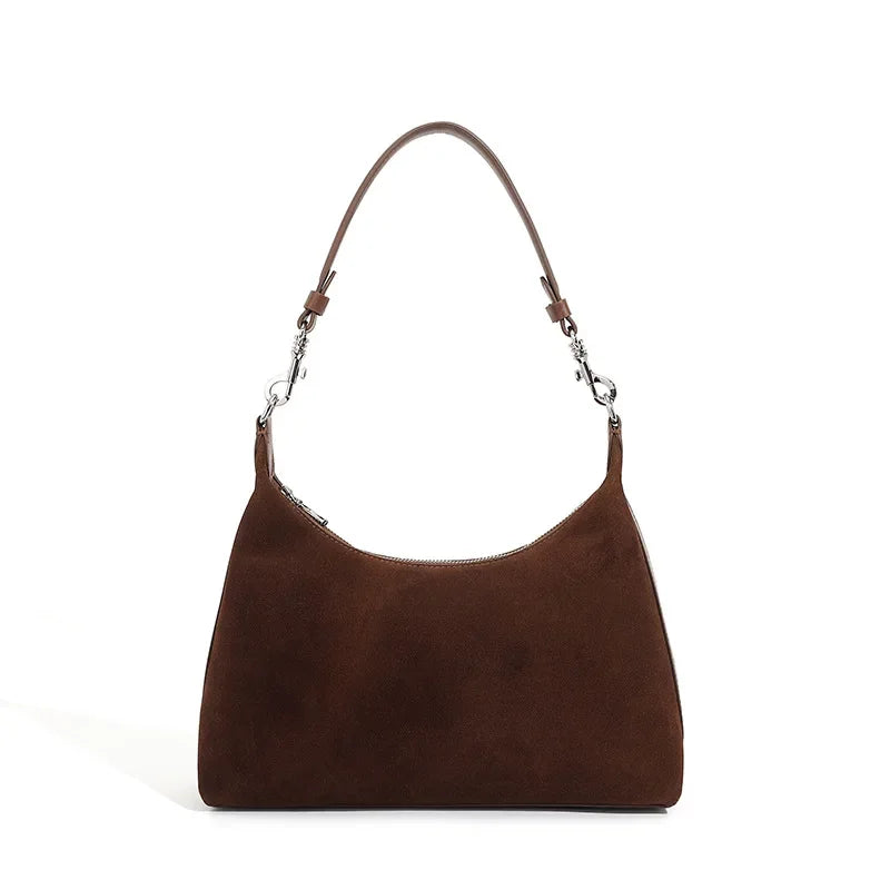 Burgundy Suede Shoulder Bag