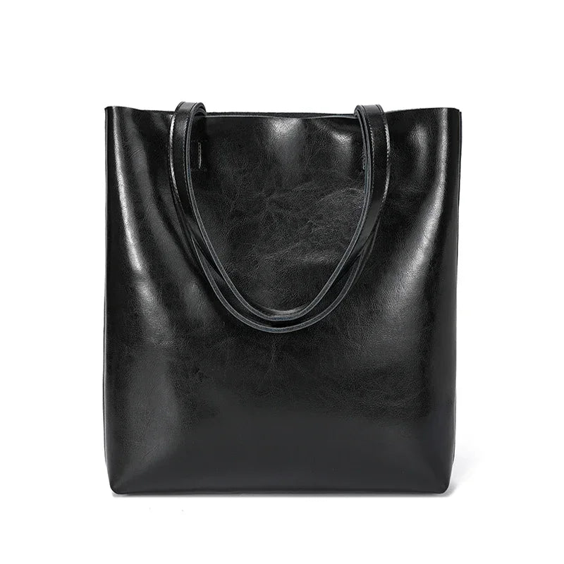 Dark Brown Leather Carryall Tote