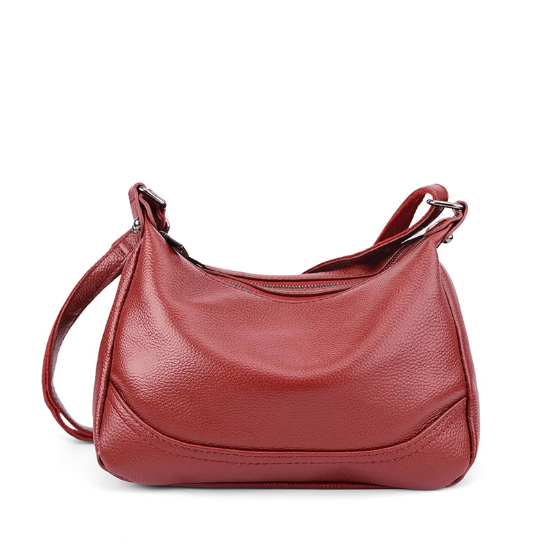 Pebbled Leather Hobo Shoulder Bag