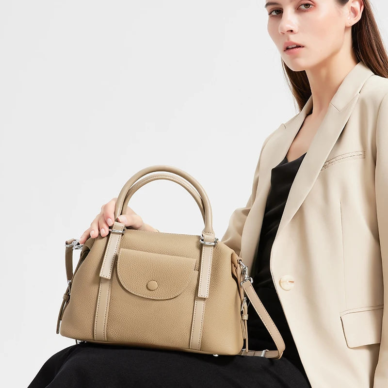 Pebbled Leather Satchel Bag