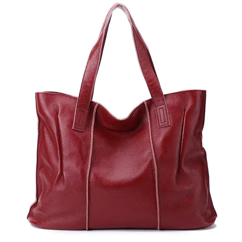 Large Capacity Soft Leather Tote Bag