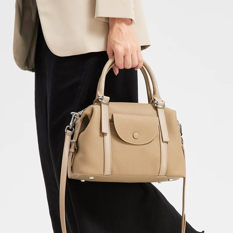Pebbled Leather Satchel Bag