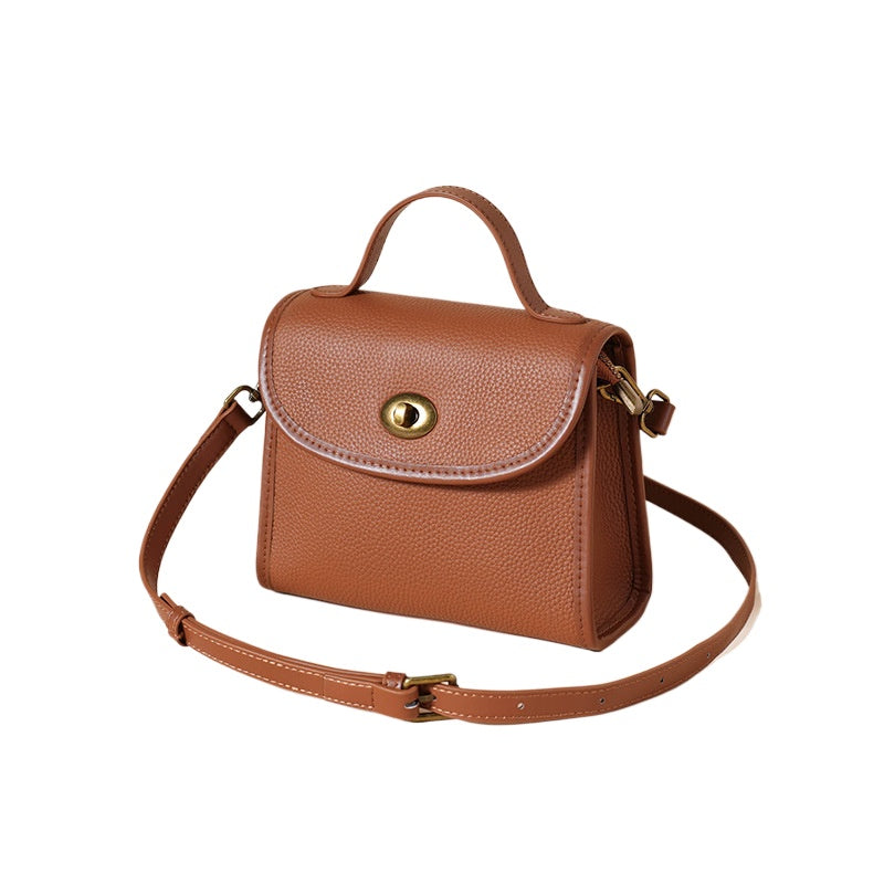 Pebbled Leather Top Handle Crossbody
