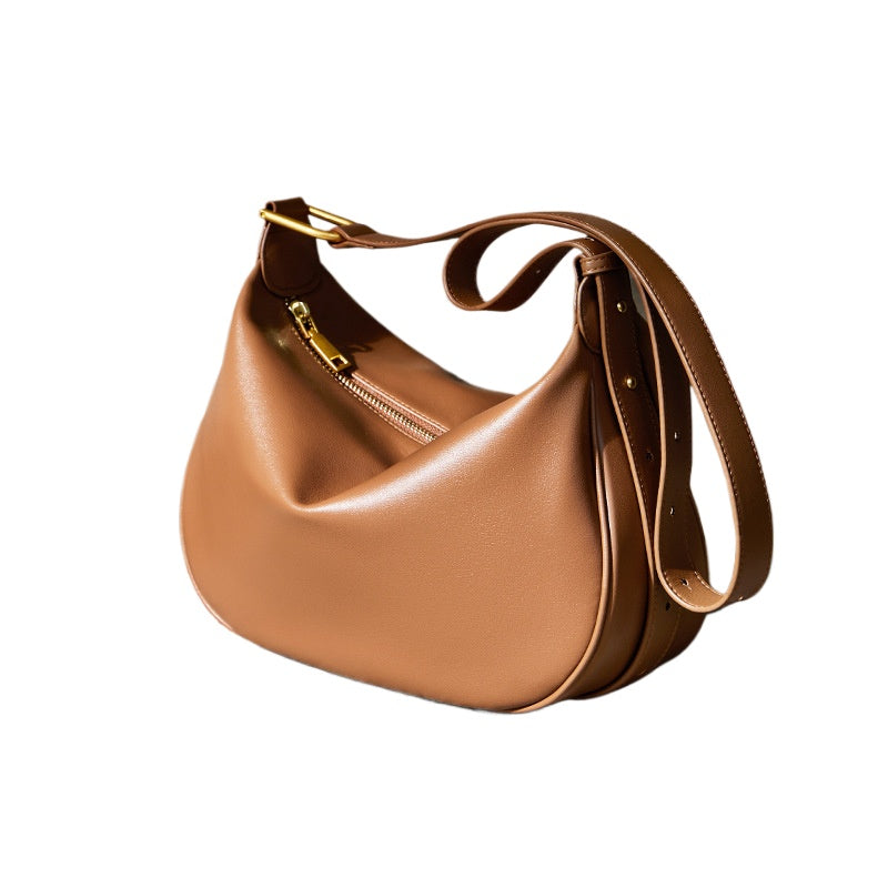 Ivory Dumpling Leather Shoulder Bag