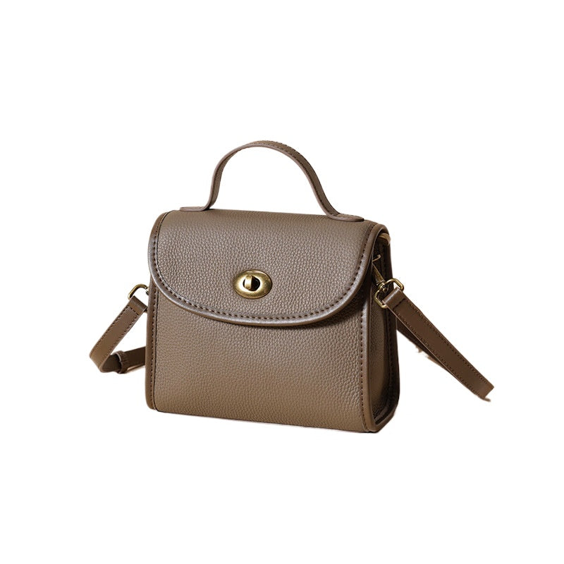 Pebbled Leather Top Handle Crossbody