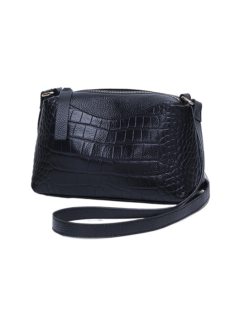 Croc Embossed Leather Crossbody Bag
