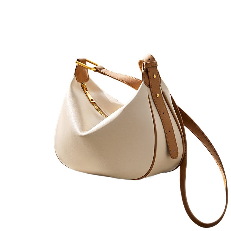 Ivory Dumpling Leather Shoulder Bag