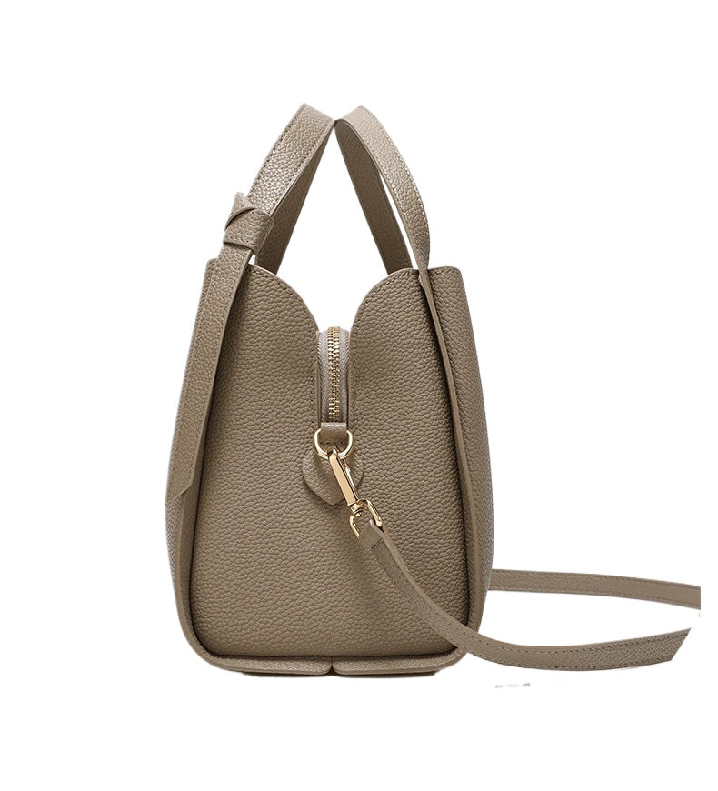 Pebbled Leather Bucket Bag