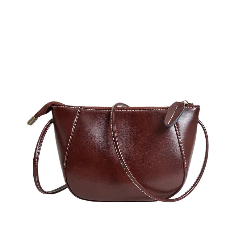 Minimal Leather Shell Bag